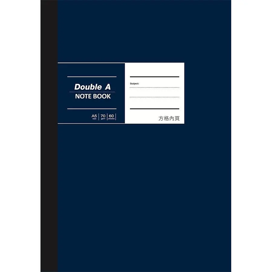Double A布膠系列筆記本/ 方格/ 深藍/ A5/ 60頁/ DANB20004