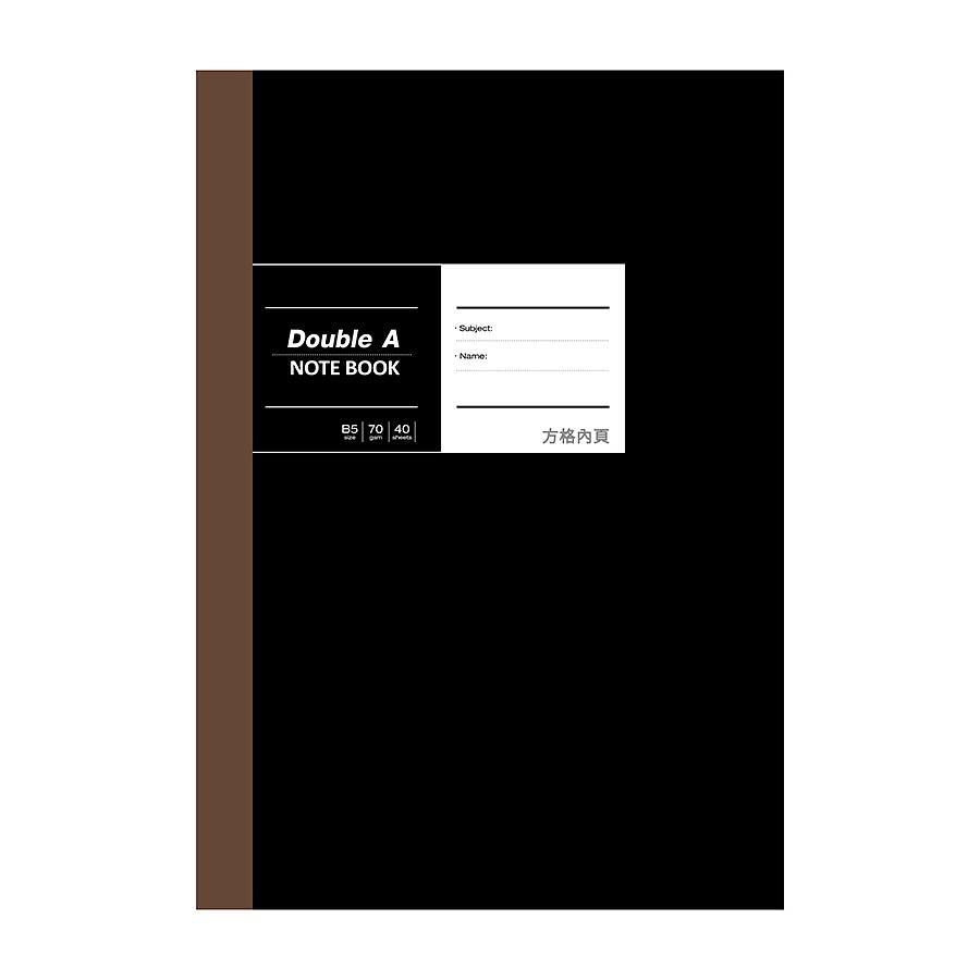 Double A布膠系列筆記本/ 方格/ 黑色/ B5/ 40頁/ DANB18006