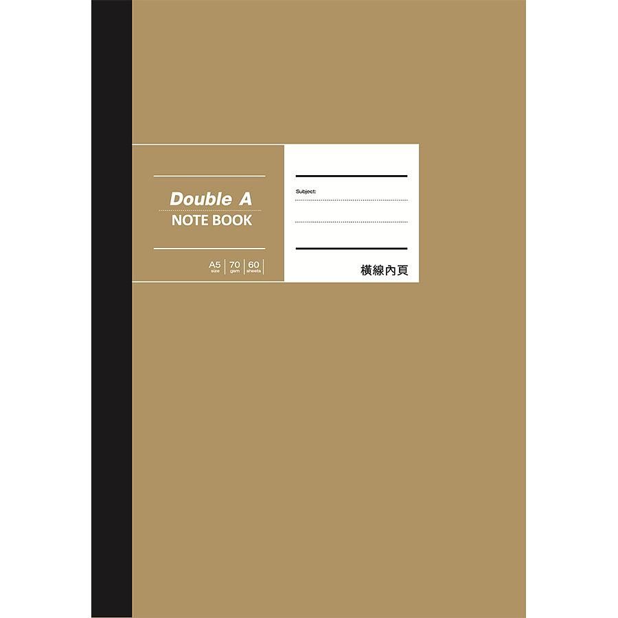 Double A布膠系列筆記本/ 橫線/ 黃牛皮/ A5/ 60頁/ DANB20005