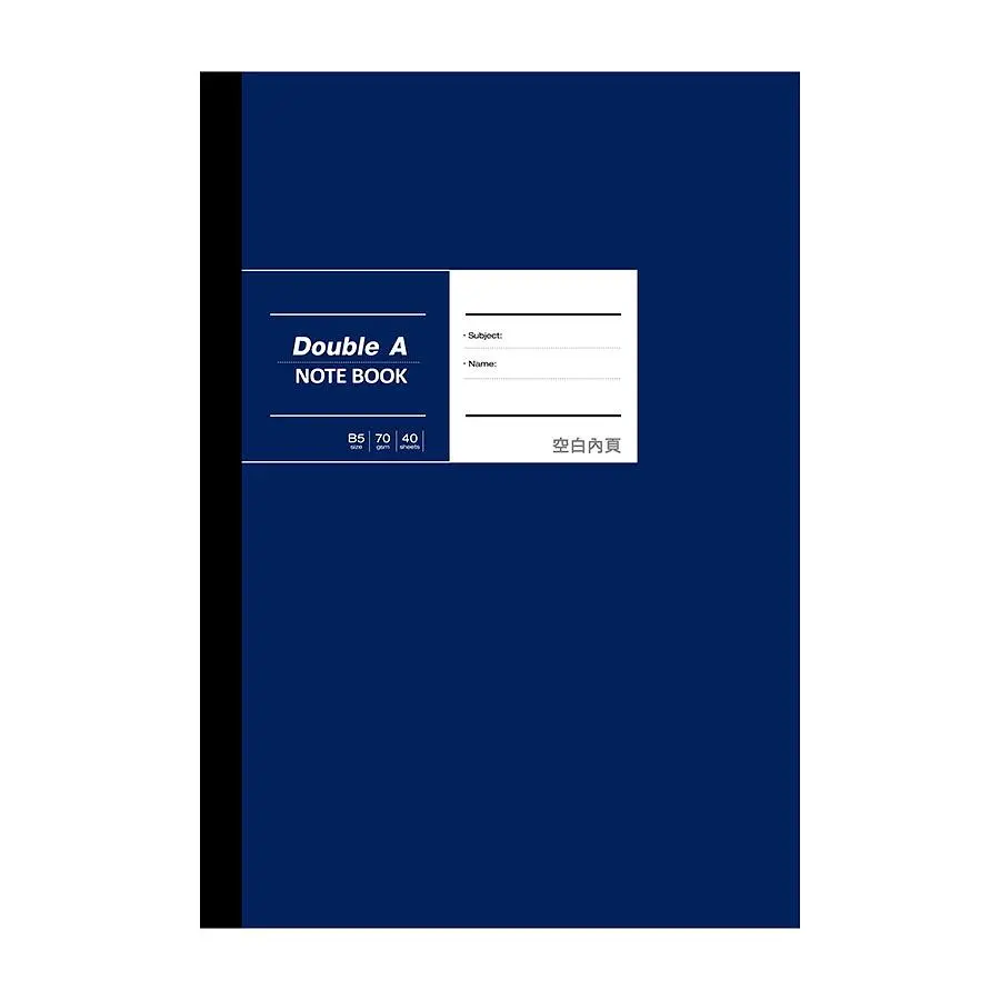 Double A布膠系列筆記本/ 空白/ 深藍/ B5/ 40頁/ DANB18002
