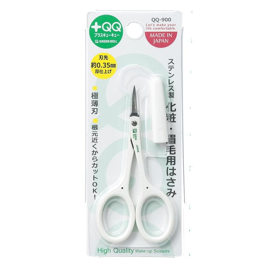 日本綠鐘+QQ附套不鏽鋼毛髮彎式安全修容剪(QQ-900)