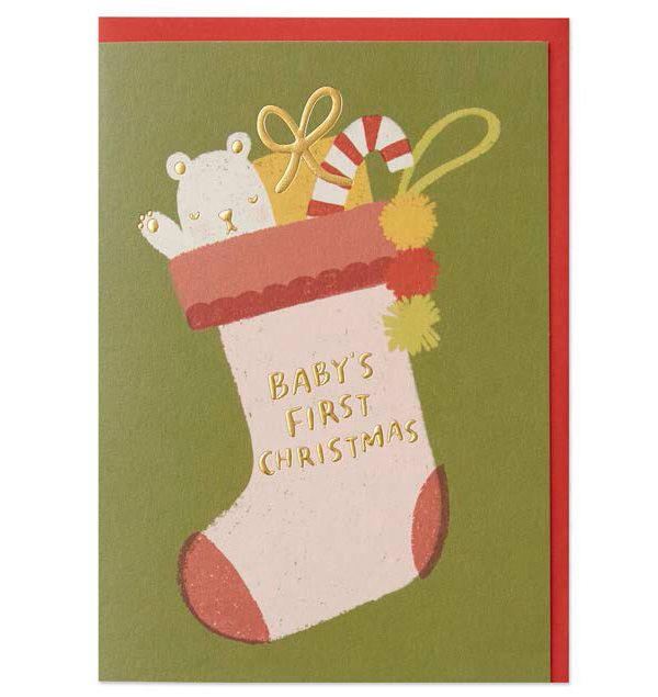 英國RASPBERRY BLOSSOM 聖誕卡/ Whimsical/ Baby's First Christmas