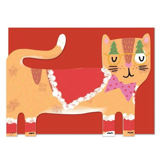 英國RASPBERRY BLOSSOM 聖誕卡/ Pawsome/ Santa Cat