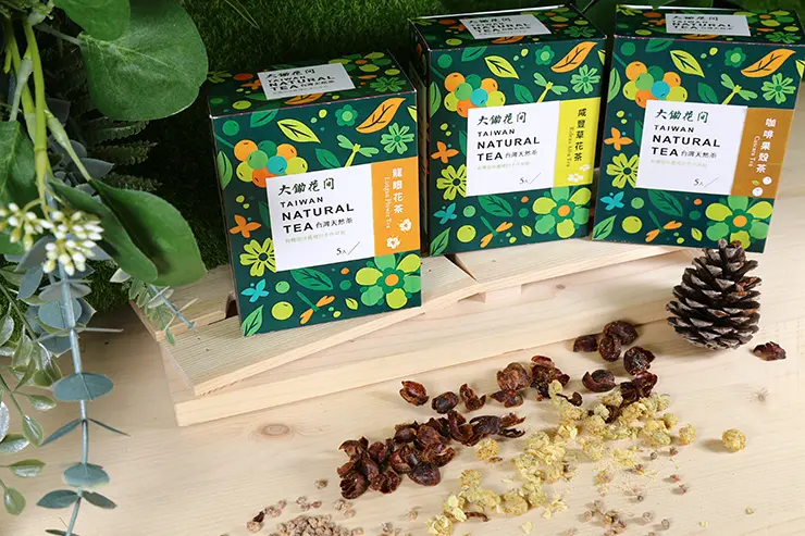 大鋤花間-嚴選花茶禮盒組(咖啡果殼茶1盒+龍眼花茶1盒+咸豐草花茶1盒)