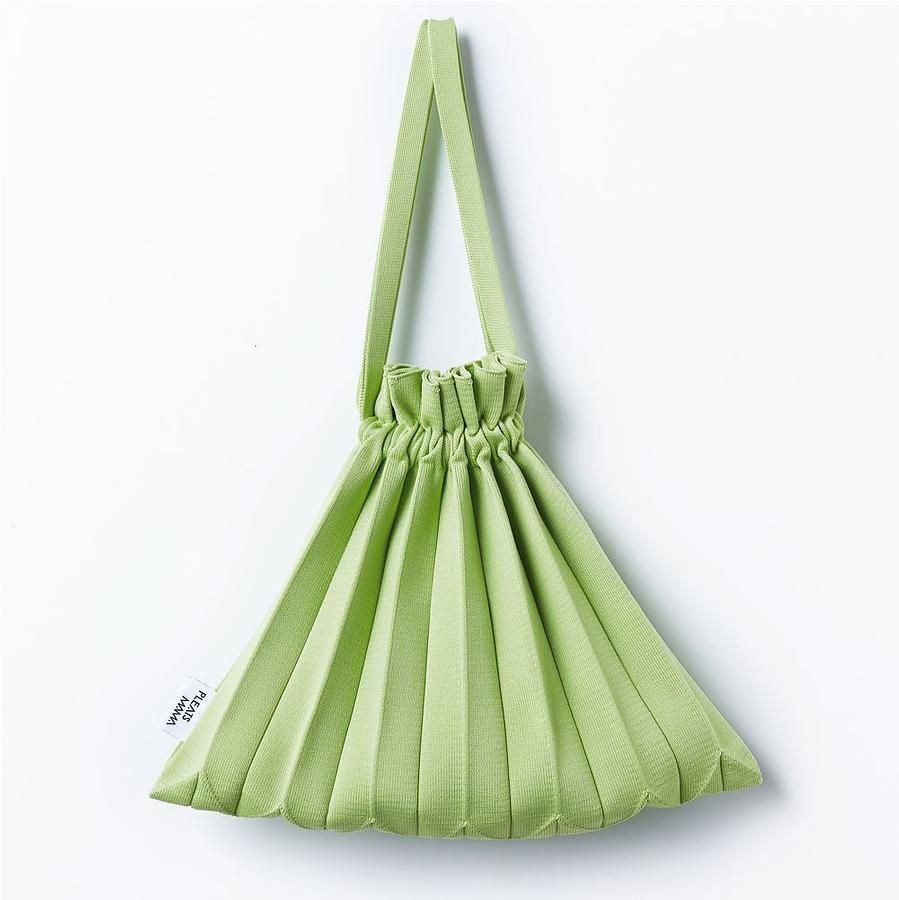 PLEATS MAMA 韓國文青風環保百褶針織束口袋 蘋果綠︱ONZE 時一選物