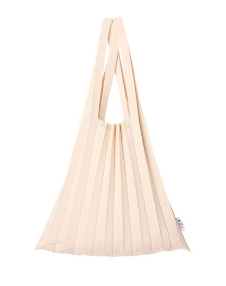 PLEATS MAMA 韓國文青風環保百褶針織購物袋(大)奶白色 ︱ ONZE 時一選物