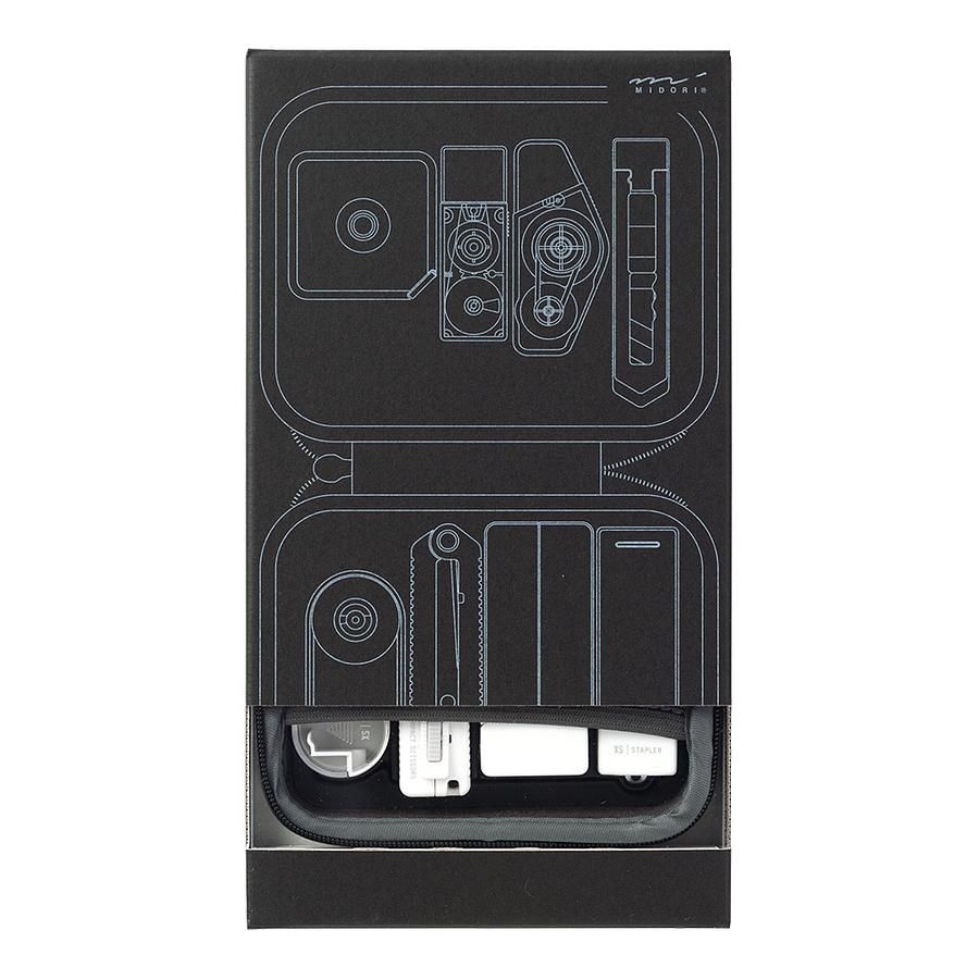 日本MIDORI 文具工具箱/ XS/ 黑白/ 70週年限定版