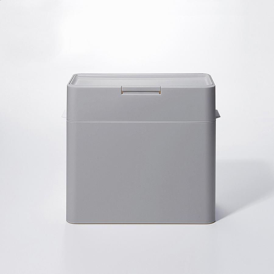 日本like-it 日製桌上型按壓式密封防臭垃圾桶-9.5L-灰