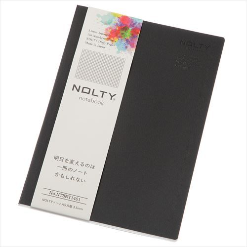 日本NOLTY notebook 方眼3.5mm筆記本/ A5/ 黑
