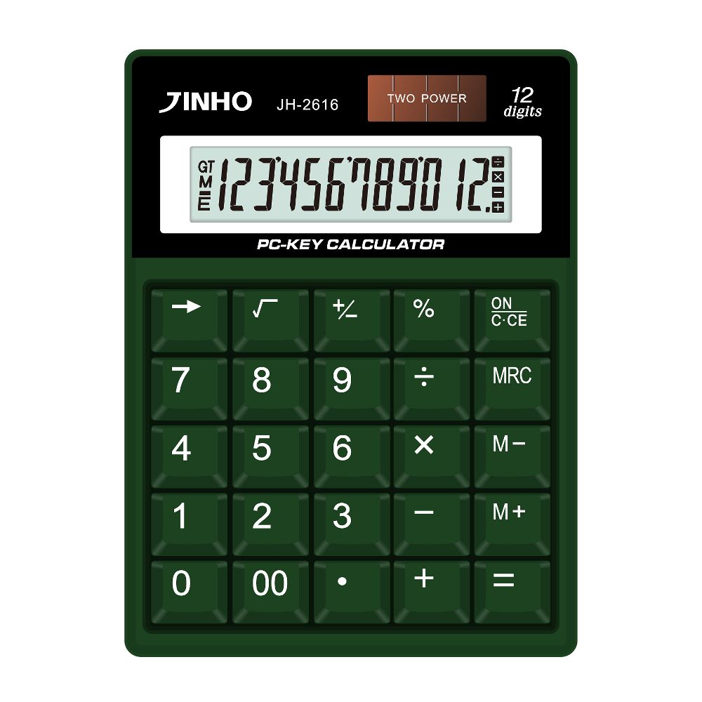 JINHO 12位元桌上型計算機/ JH-2616/ 墨綠