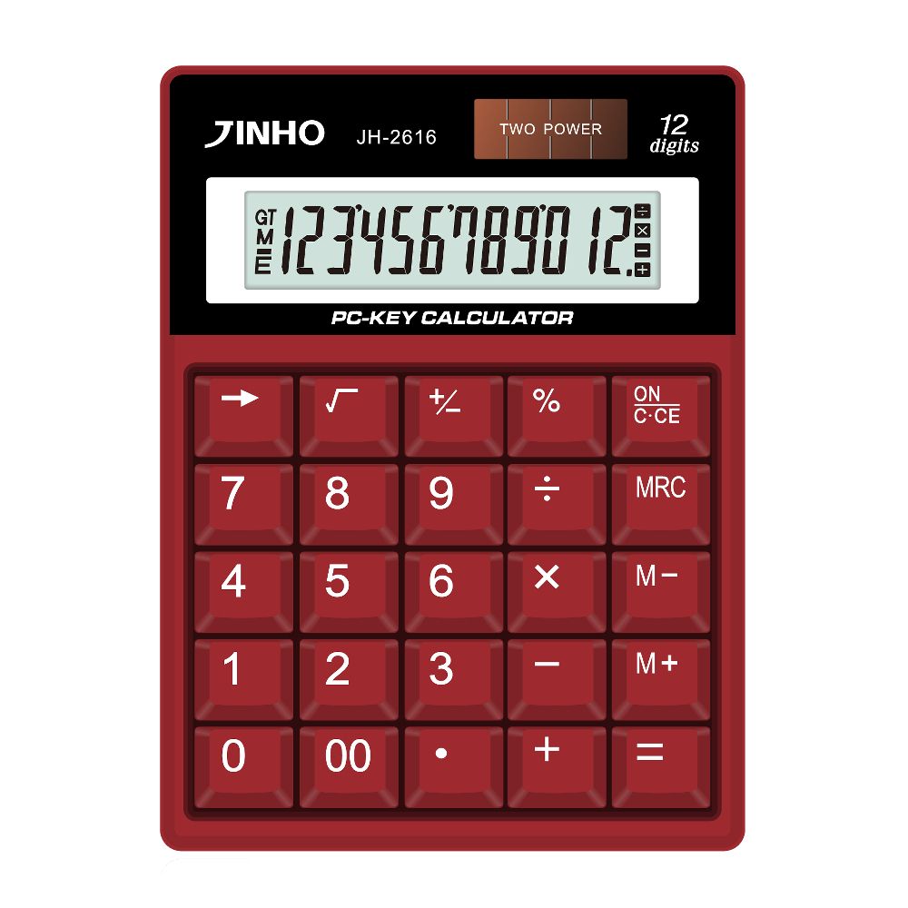 JINHO 12位元桌上型計算機/ JH-2616/ 馬瑙紅