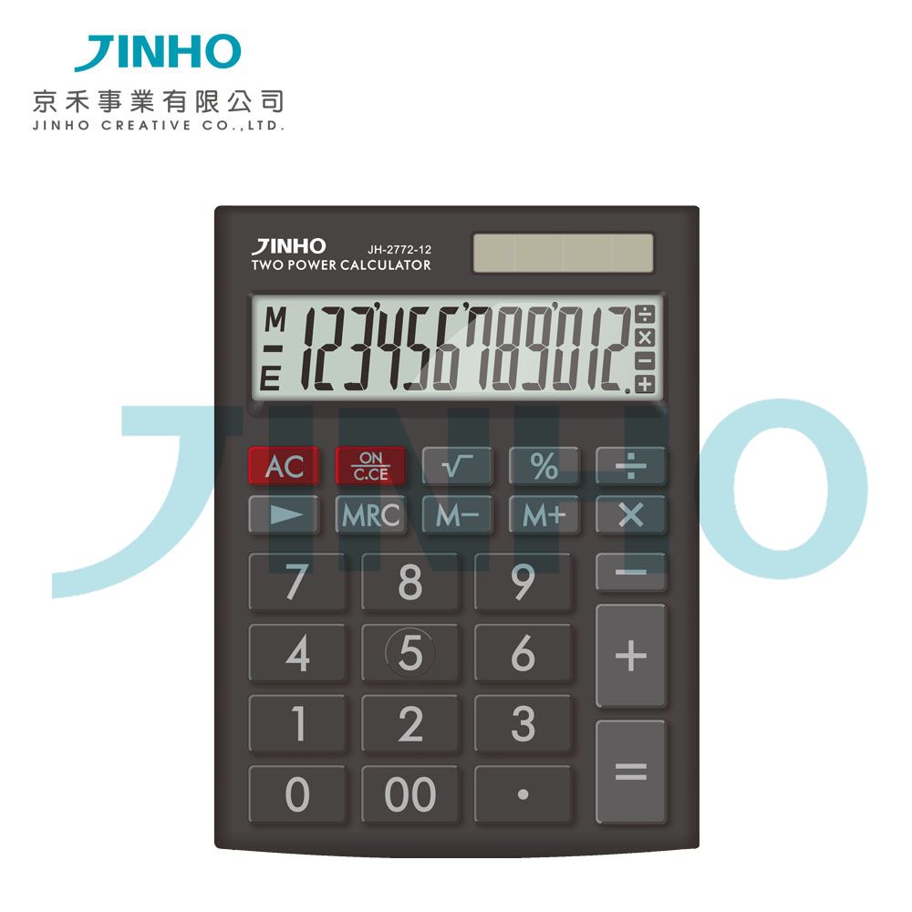 JINHO 12位元桌上型計算機/ JH-2772-12/ 黑色