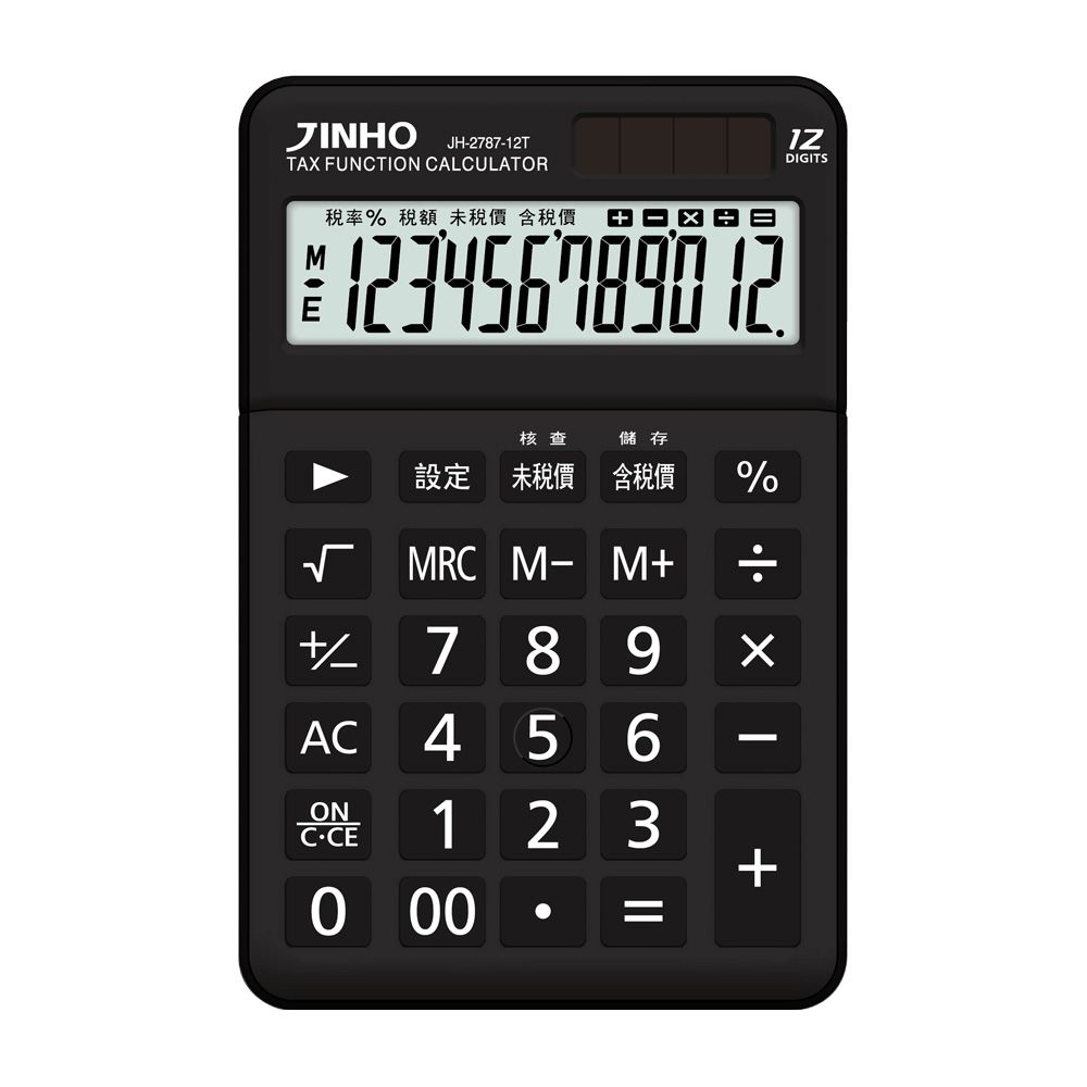 JINHO 12位元桌上型計算機/ JH-2787-12T/ 黑