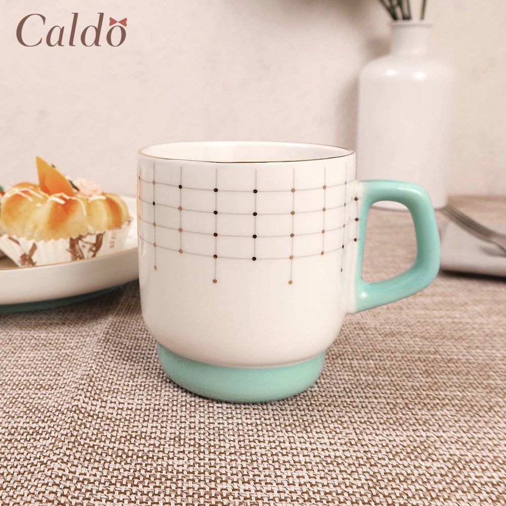 【Caldo 卡朵生活】北歐輕奢典雅描金陶瓷馬克杯 350ML