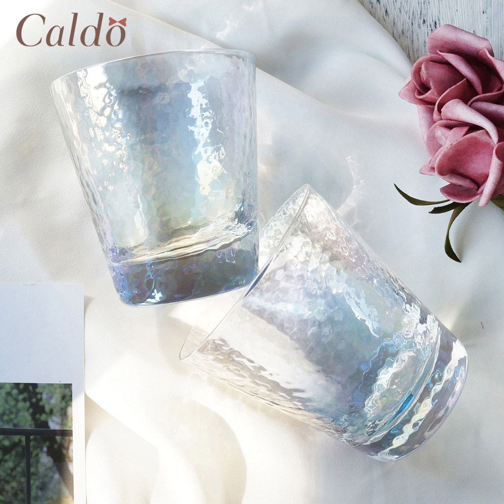 【Caldo 卡朵生活】迷幻質感家用耐熱玻璃水杯 350ML