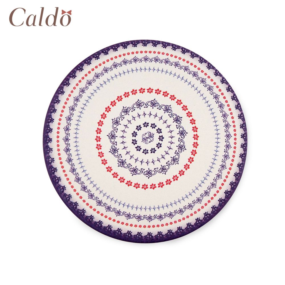 【Caldo 卡朵生活】馬約利卡鄉村碎花珪藻土吸水杯墊-白底