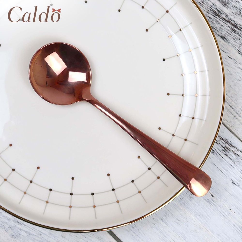 【Caldo 卡朵生活】高顏值不鏽鋼圓勺4件組-玫瑰金