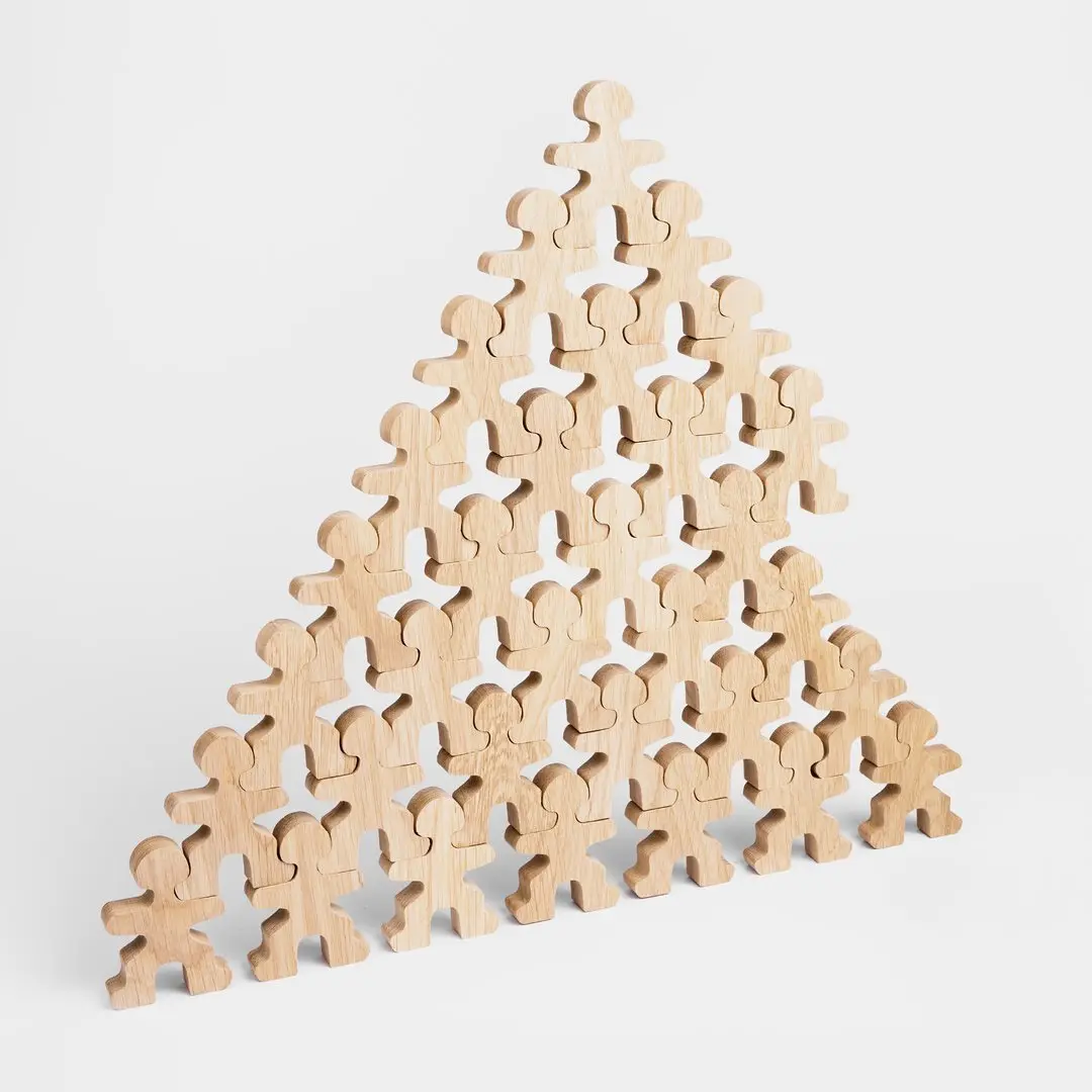 Flockmen 木製大力士大小人物疊疊樂/ 32pcs