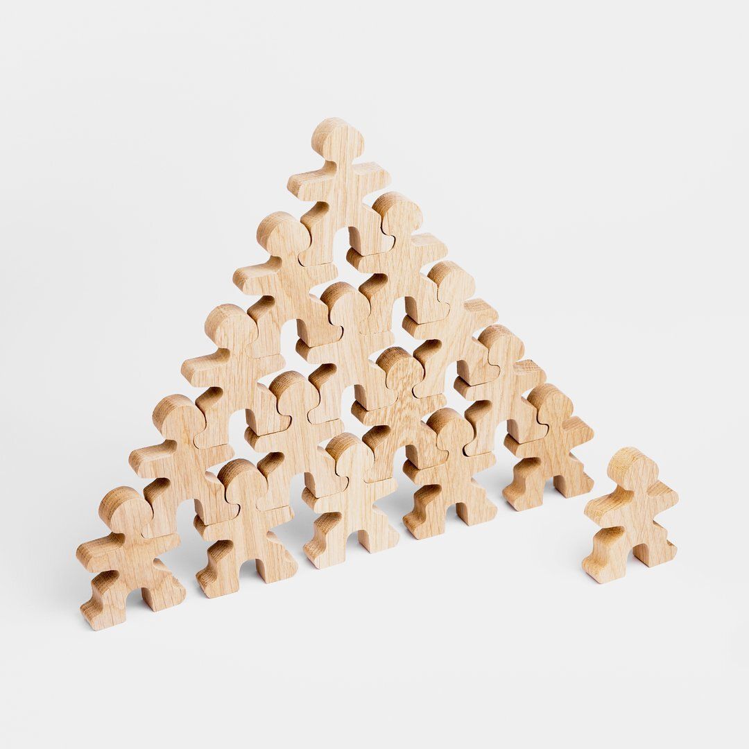 Flockmen 木製大力士小人物疊疊樂/ 16pcs