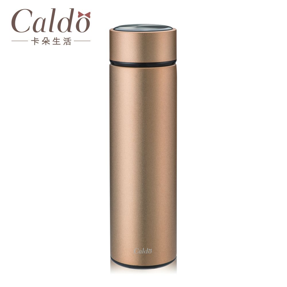 【Caldo 卡朵生活】FM006 簡約風不鏽鋼保溫瓶500ml-金