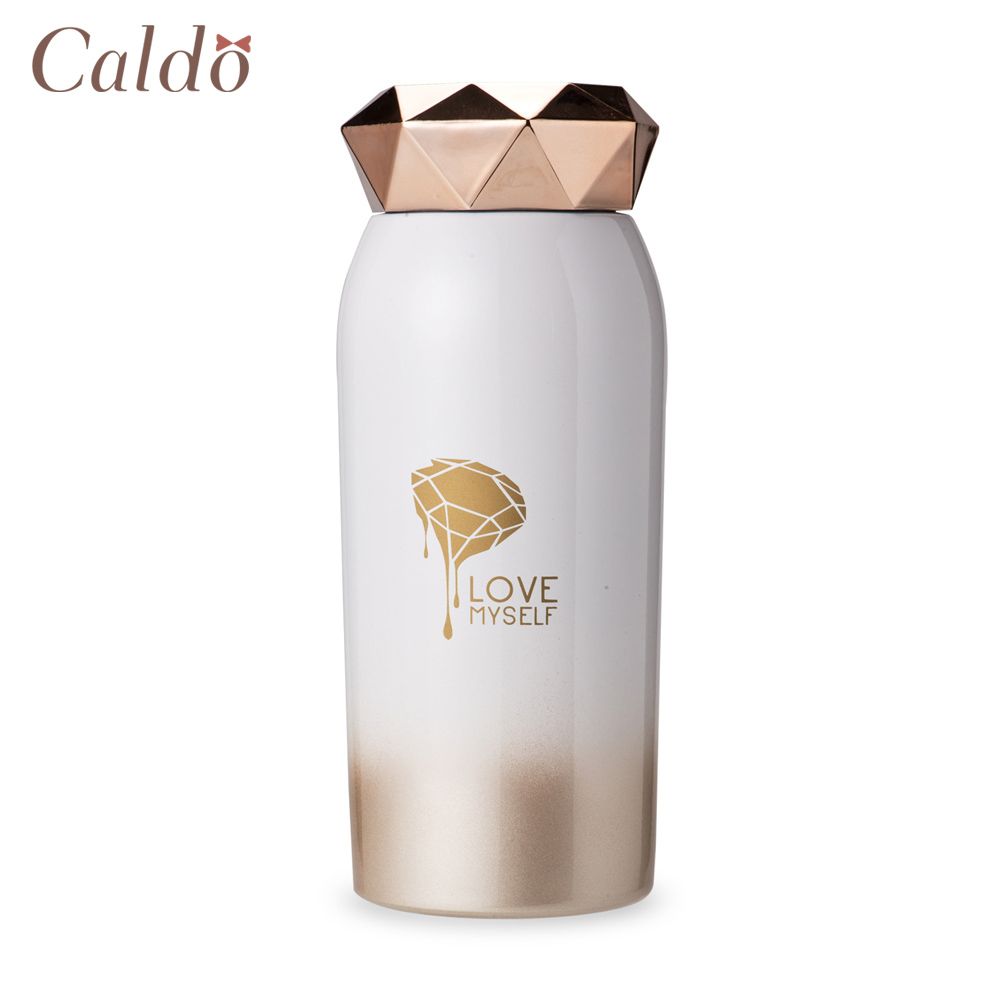 【Caldo 卡朵生活】閃閃惹愛造型不鏽鋼保溫瓶 300ML-白