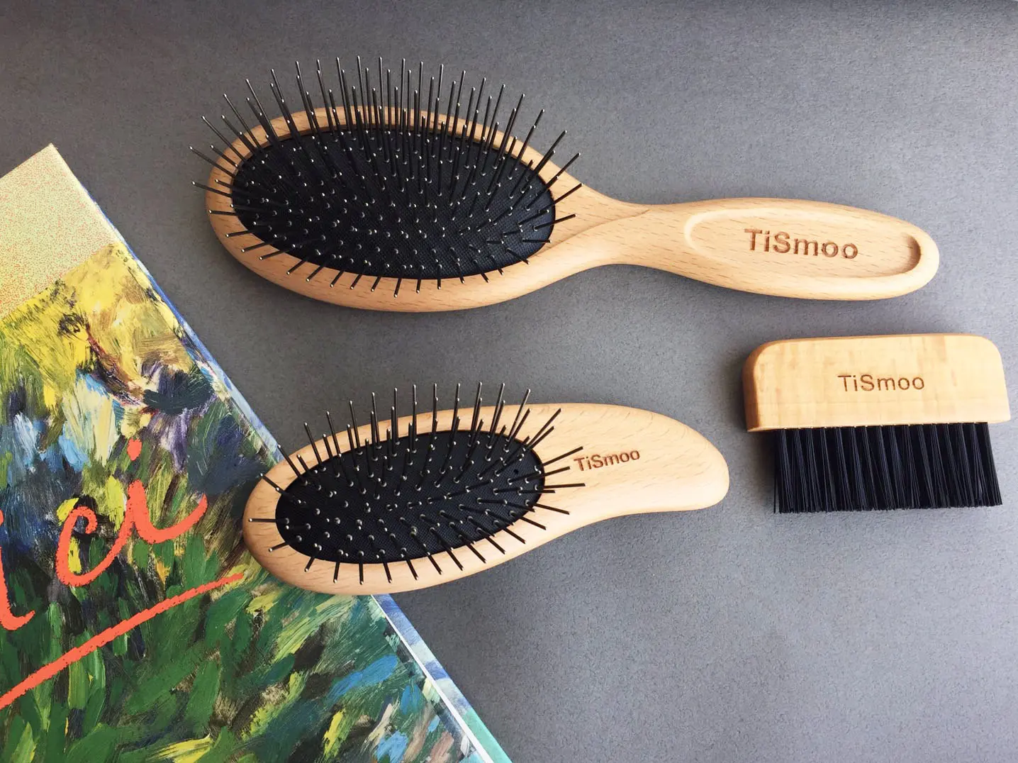 TiSmoo鈦好梳純鈦海豚髮梳+櫸木長柄髮梳組合
