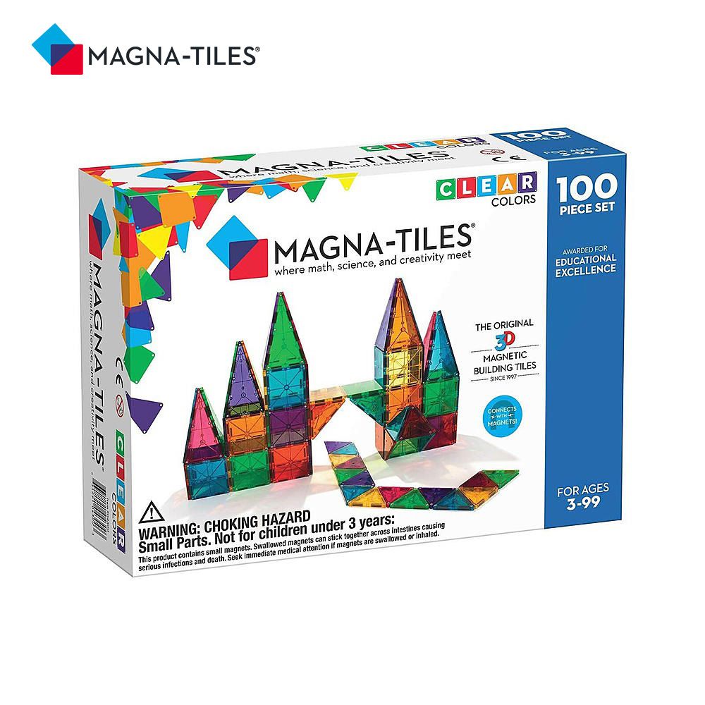 Magna-Tiles®彩色透光磁力積木100片(04300)/ 磁力片