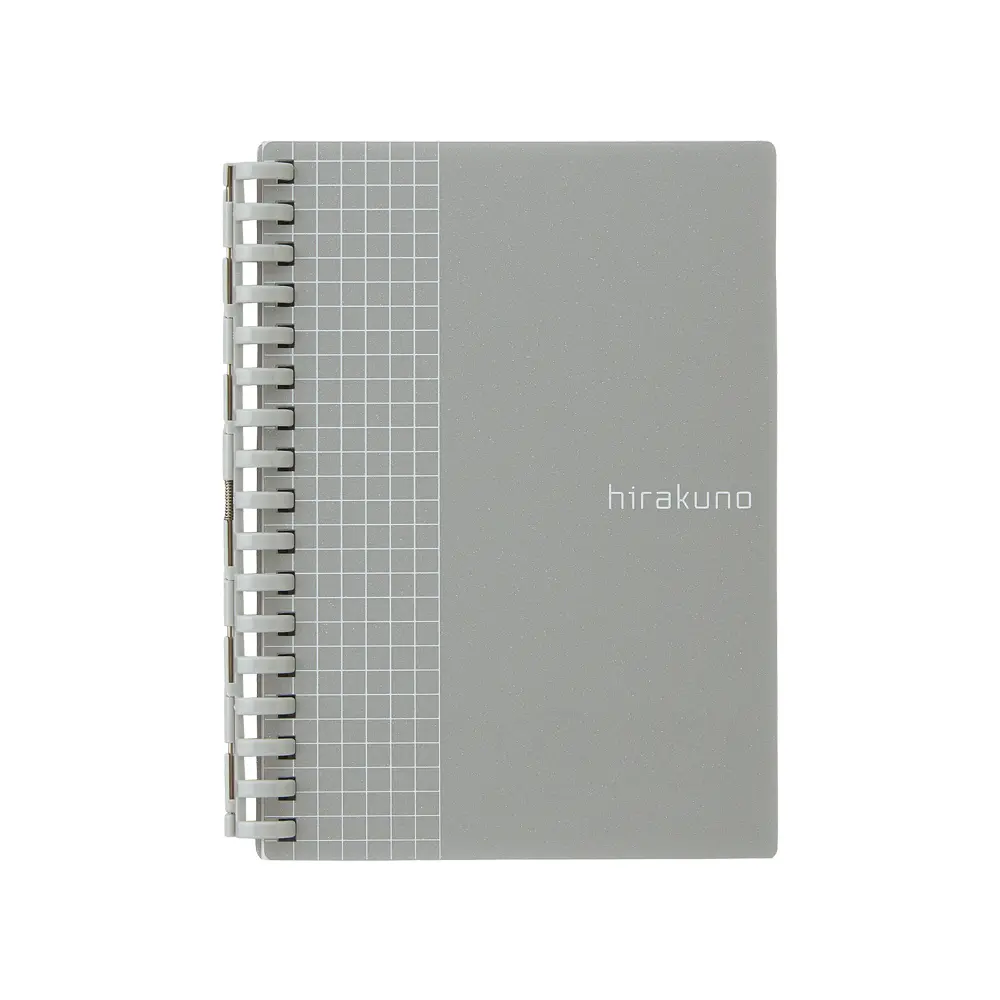 LIHIT LAB. Hirakuno銀色A6方格活頁筆記本