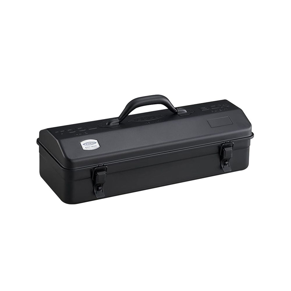 日本TOYO Y-410 日製山型提把式鋼製單層工具箱 (42公分/收納箱/手提箱)-岩黑