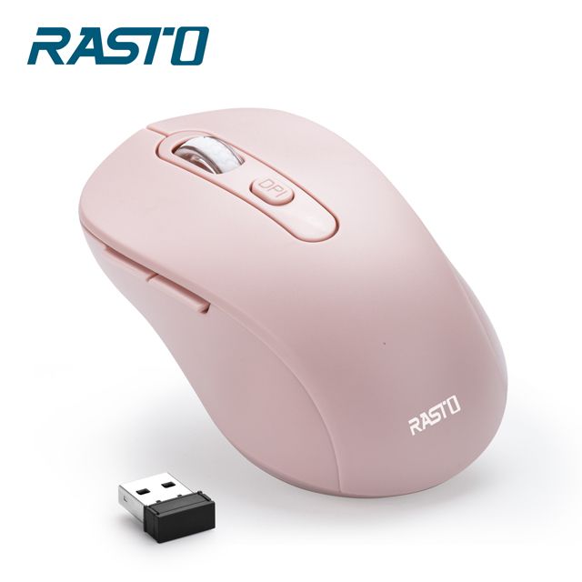 RASTO RM13 六鍵式超靜音無線滑鼠 / 粉