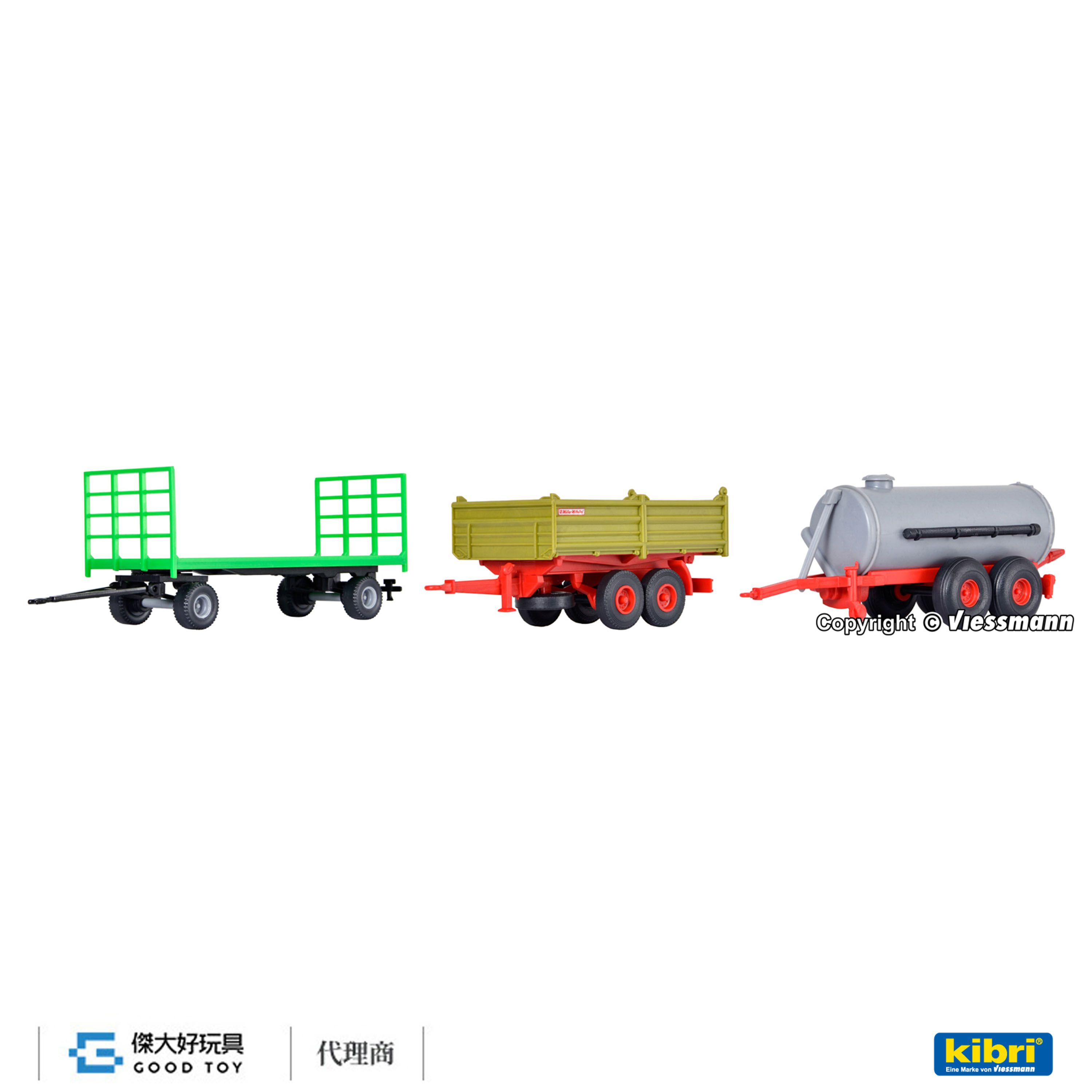 kibri 10908 (HO kit) 農業拖車套裝組(3台)