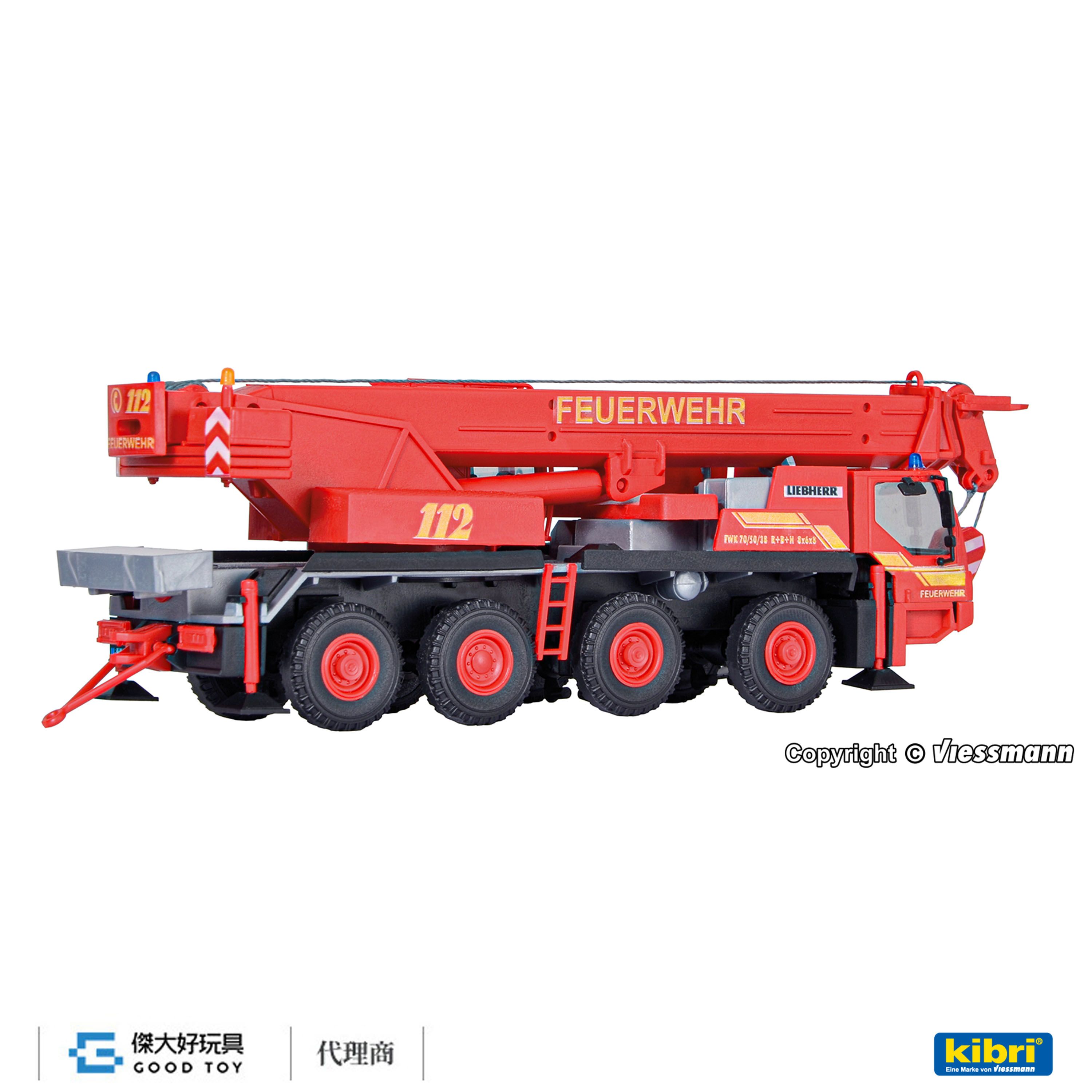 kibri 13041 (HO kit) LIEBHERR LTM 1050/4 消防隊 移動式起重機