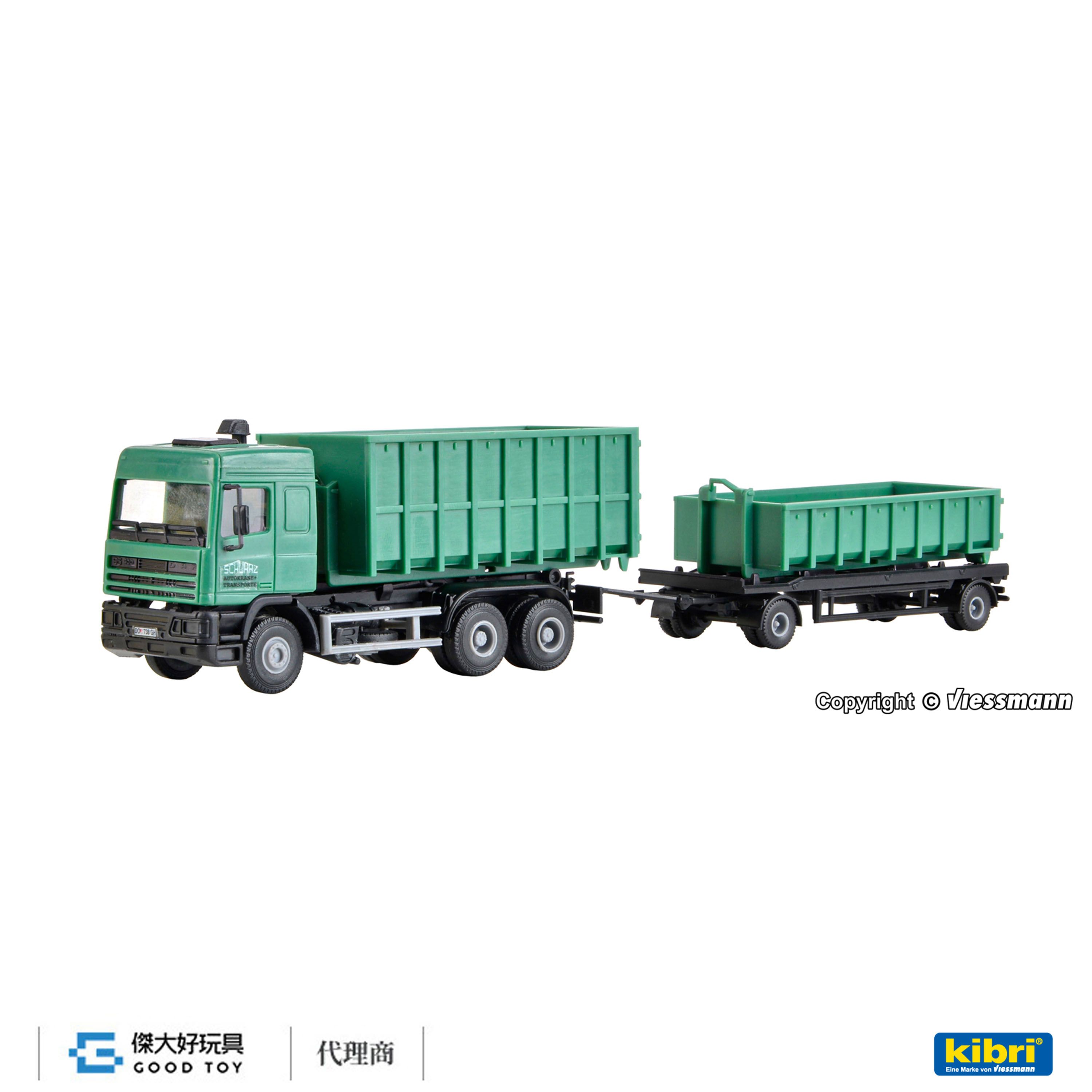 kibri 15211 (HO kit) DAF 4軸 自卸車+自卸拖車 (SchwarzBau)