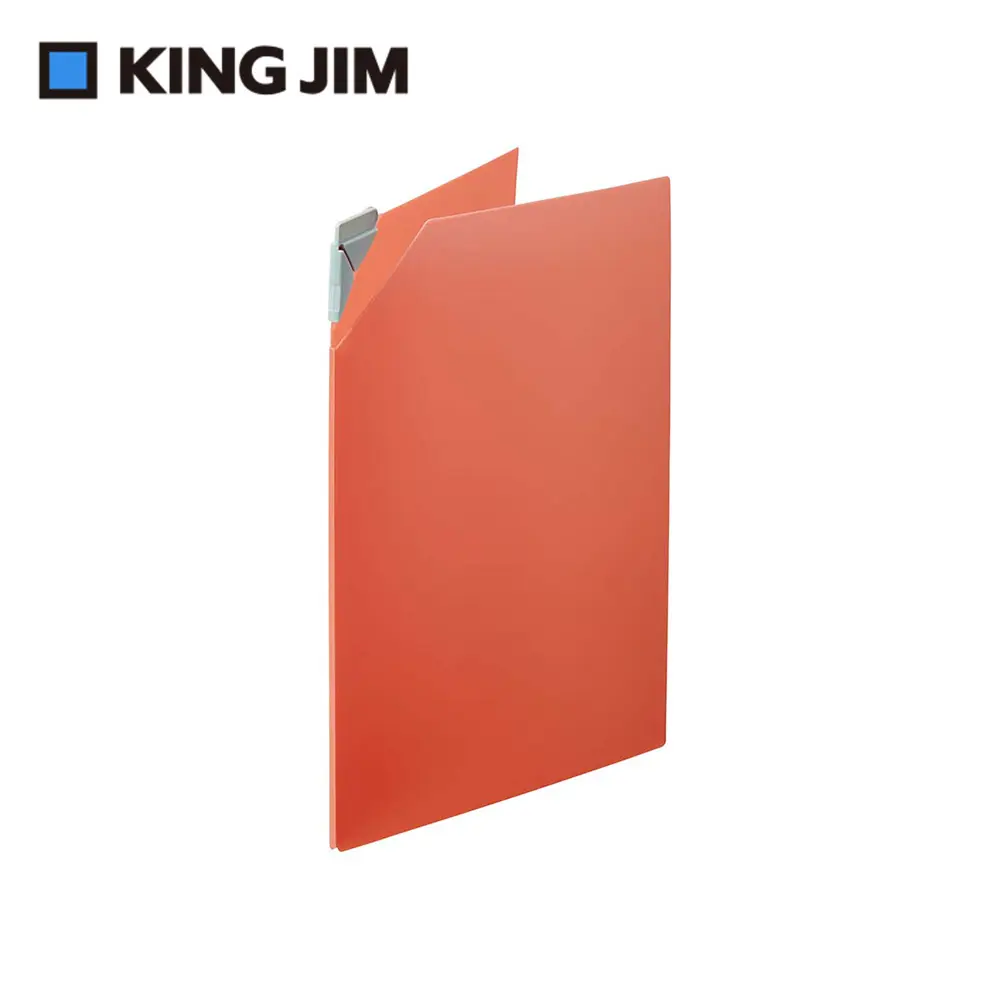 KING JIM Nanamekuri三角扣L型文件夾/ 橘色