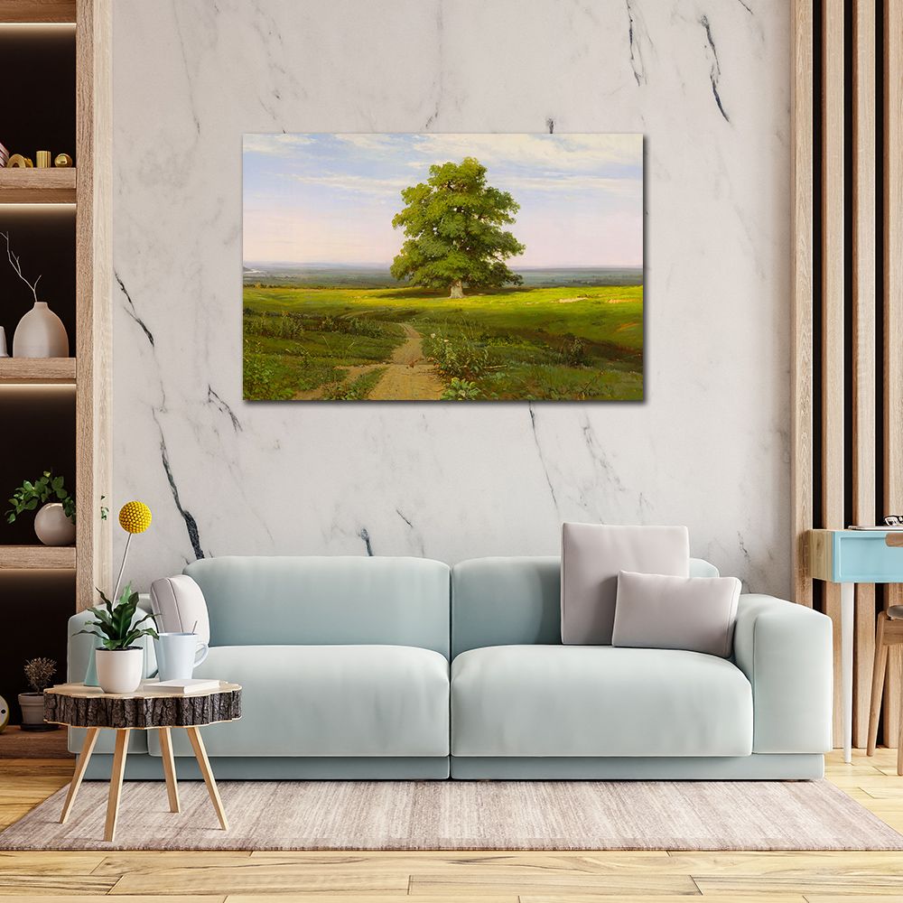 御畫房 一碧千里 國家一級畫師手繪油畫60x90cm