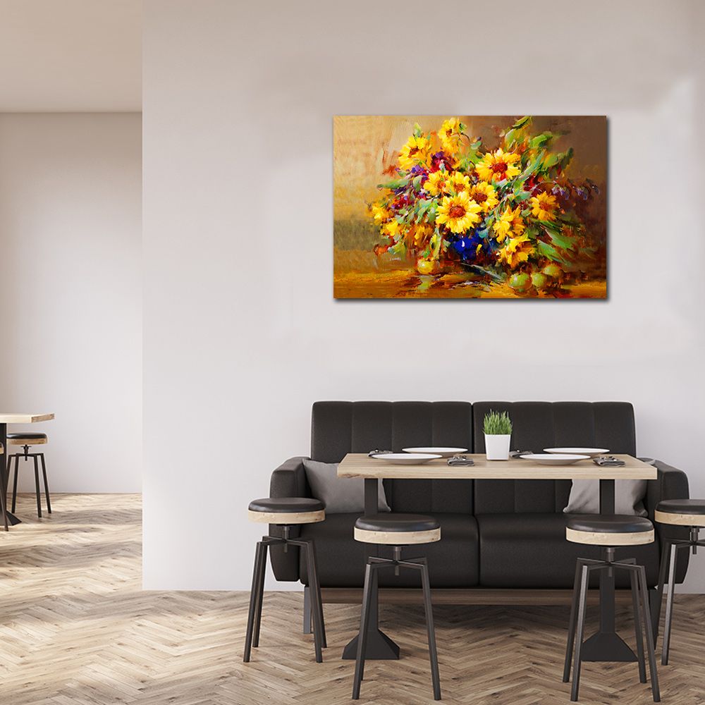 御畫房 太陽花 國家一級畫師手繪油畫60x90cm