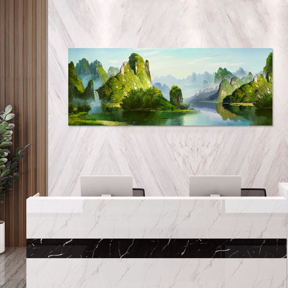 御畫房 桂林山水 國家一級畫師手繪油畫60x120cm(VF-42)