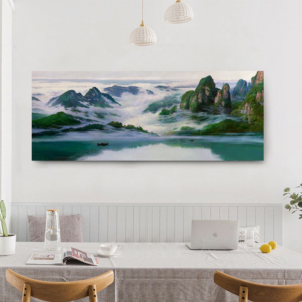 御畫房 桂林山水 國家一級畫師手繪油畫60x120cm(VF-31)