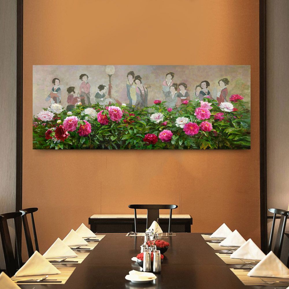 御畫房 榮華富貴 國家一級畫師手繪油畫60x120cm