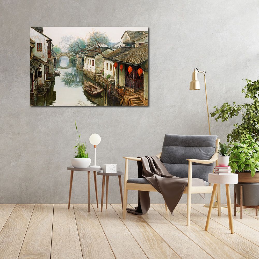 御畫房 江南印象 國家一級畫師手繪油畫60x90cm