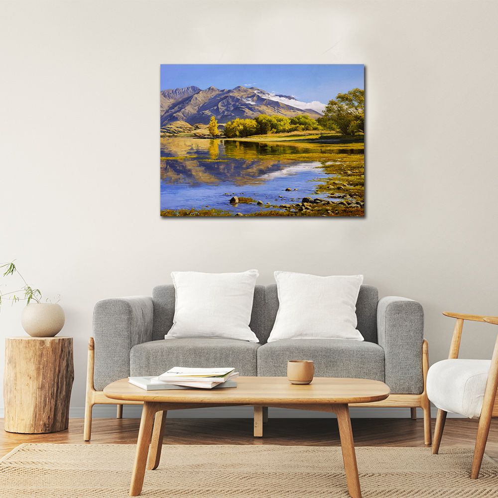 御畫房 湖畔風光 國家一級畫師手繪油畫60x80cm
