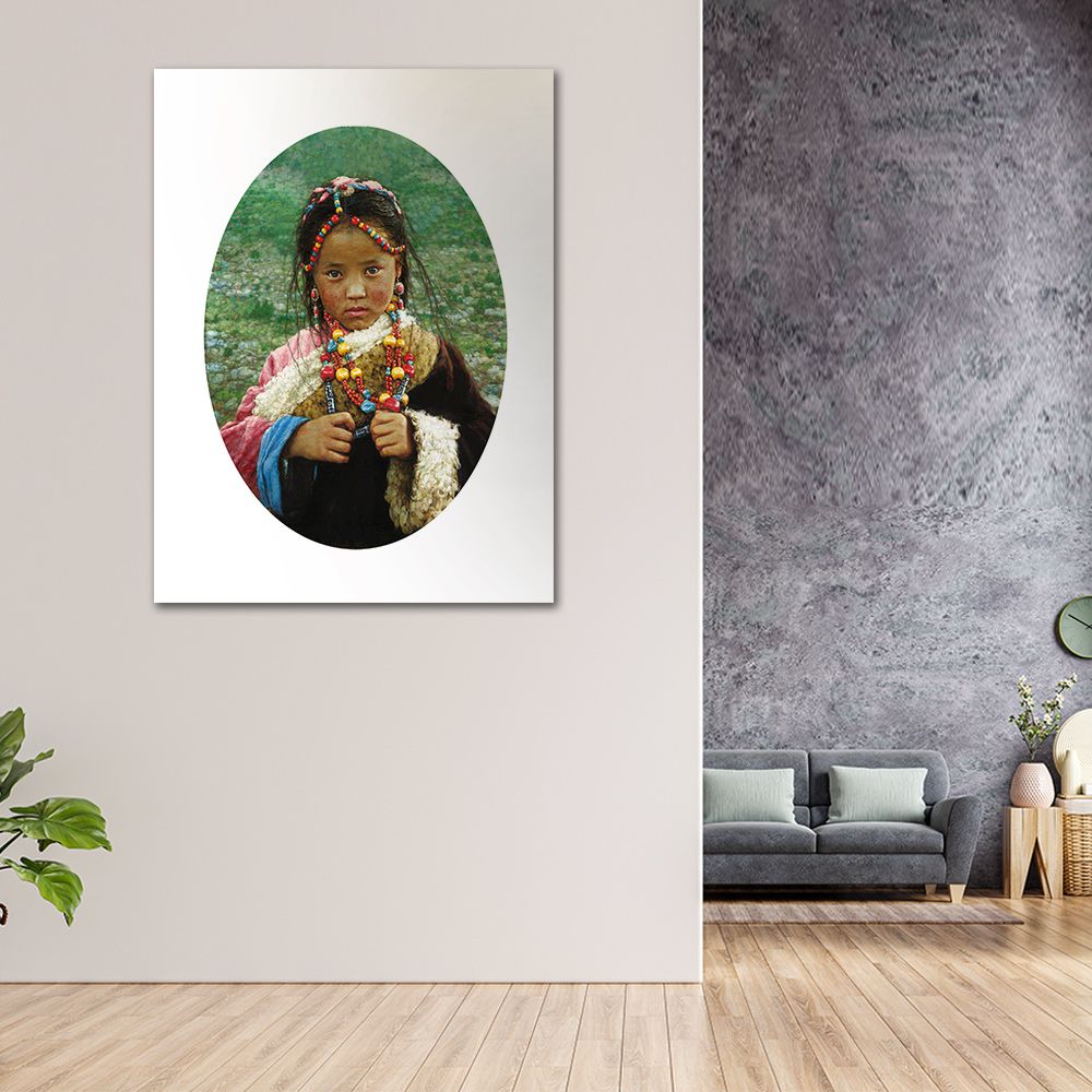 御畫房 西藏小女孩 國家一級畫師手繪油畫60x80cm