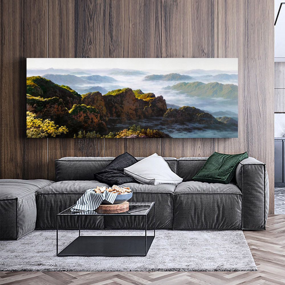 御畫房 黃山雲海 國家一級畫師手繪油畫60x120cm(VF-53)