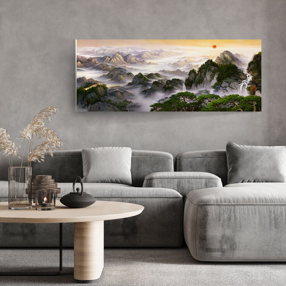 御畫房 黃山雲海 國家一級畫師手繪油畫60x120cm(VF-33)