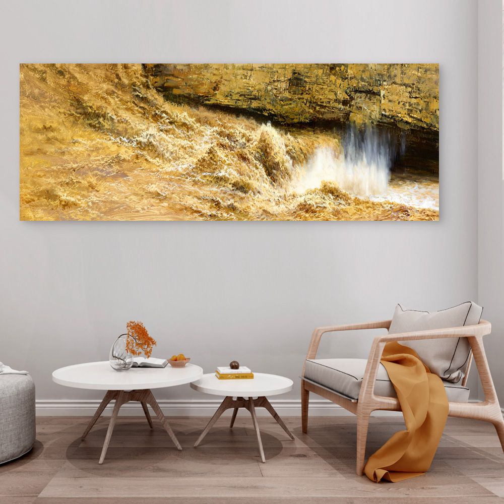 御畫房 黃河頌之七 國家一級畫師手繪油畫60x120cm