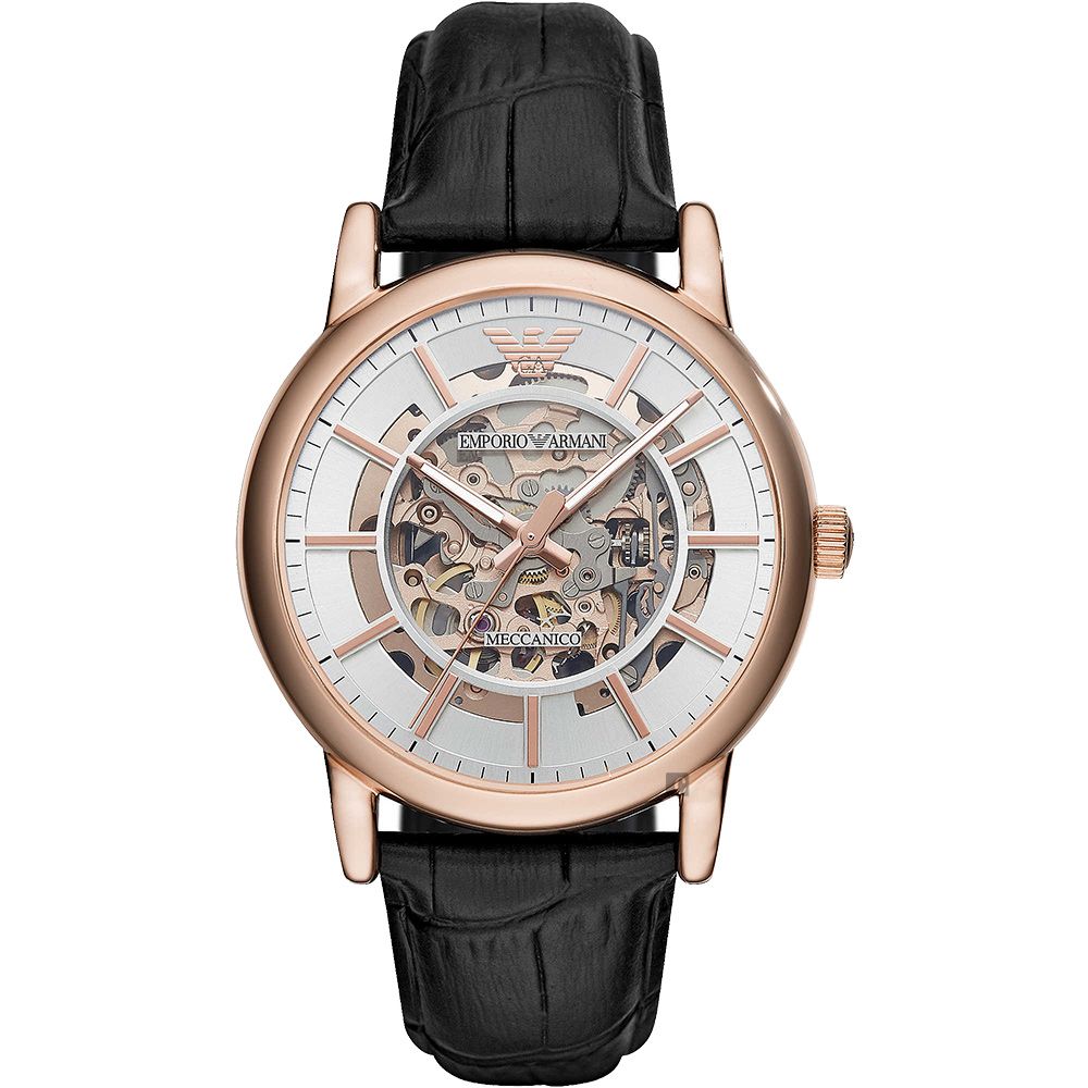 Emporio Armani 亞曼尼 Meccanico 雅爵鏤空機械錶-43mm