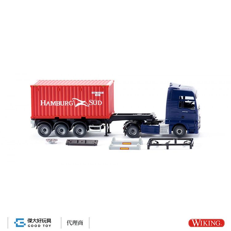 WIKING 052348 (HO) MAN TGX Euro 6-HAMBURG SUD貨櫃半掛拖車