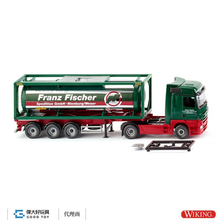 WIKING 053603 (HO) MB Actros-Fischer 30呎 槽罐櫃半掛拖車