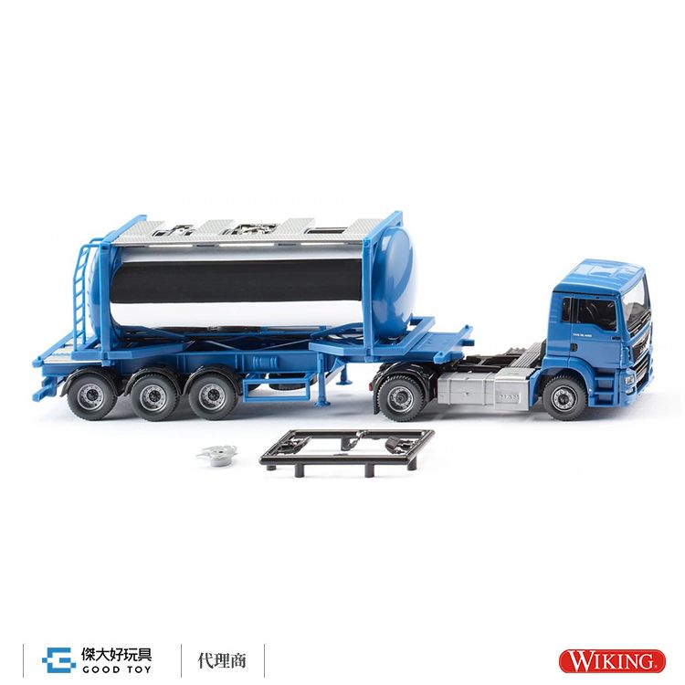 WIKING 053605 (HO) MAN TGS Euro 6c-天藍色 槽罐櫃半掛拖車