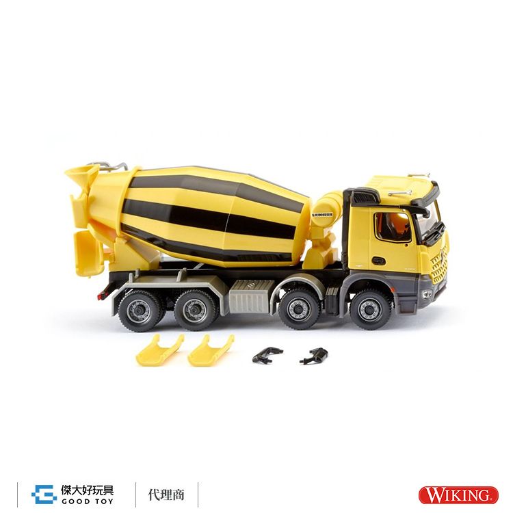 WIKING 068149 (HO) MB Acros /Liebherr 混凝土攪拌車-黃黑色